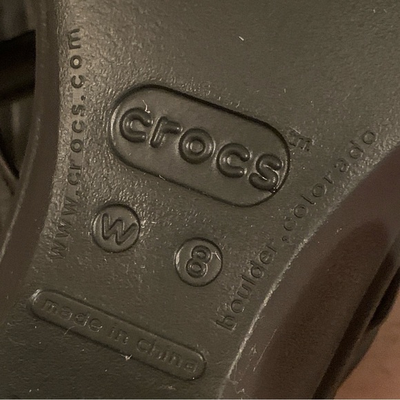 Crocs Cabana Black 3" Wedge Heels Sandals - Picture 9 of 9